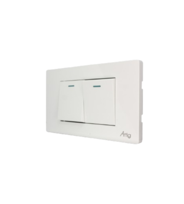 INTERRUPTOR DOBLE 1 VIA 16A 250V MAX. ACABADO COLOR BLANCO