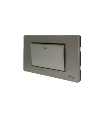 INTERRUPTOR SENCILLO GRANDE 16A 250V MAX. ACABADO COLOR STAINLESS STELL