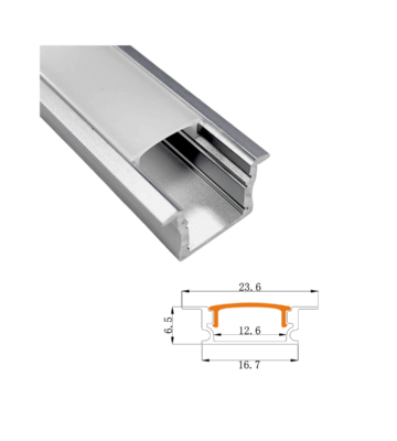 PERFIL  DE ALUMINIO 3.06M  PARA EMPOTRAR