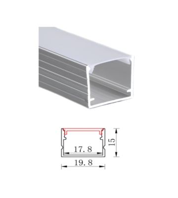 PERFIL  DE ALUMINIO 3.06M  DE EMPOTRAR