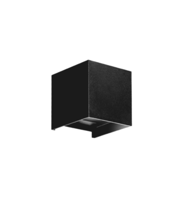 APLIQUE DE EXTERIOR 3000K ALUMINIO IP65 6W 100X100X100MM  CHIP SANAN COLOR NEGRO 300 LM