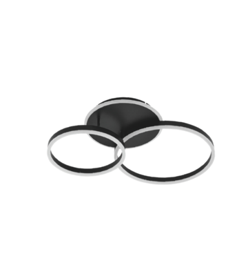 LAMPARA DE TECHO LED NEGRA 60W 3000K 620*520*H120 ALUMINIO+ACRÍLICO 85-265V
