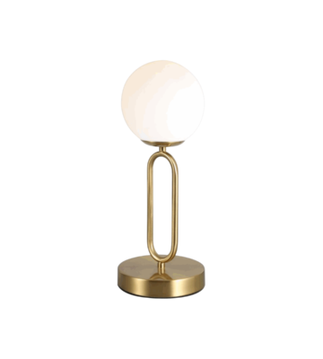 LAMAPRA DE MESA DORADA 1XE27 D16X39CM IP20 METL MAS VIDRIO