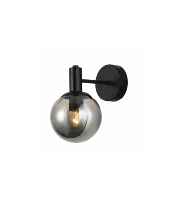 LAMPARA DE PARED NEGRA 1XE27 IP20 METAL MAS VIDRIO L200*W130*H210