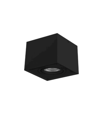 APLIQUE DE SOBREPONER CUADRADO PARA GU10  NEGRA ALUMINIO  1XGU10 L95*W95*H125